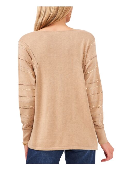 Vince Camuto Studded Sleeve Sweater