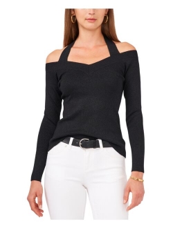 Cold-Shoulder Lurex Sweater