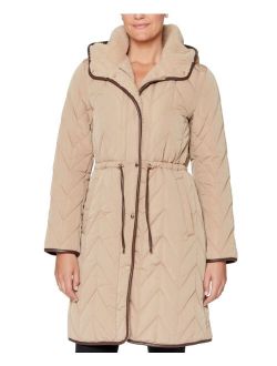 Women's Hooded Quilted Coat, Created for Macy's