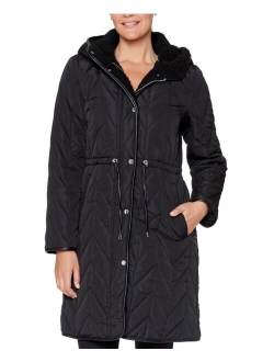 Women's Hooded Quilted Coat, Created for Macy's