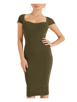 Margot Cap Sleeve Ribbed Midi Dress