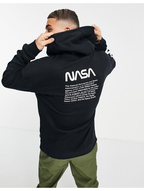 Only & Sons oversized hoodie with NASA print in black