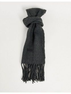 fringed scarf in gray