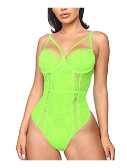 Buitifo Womens Sexy Bodysuit Lingerie One Piece Babydoll V Neck Teddy Snap Crotch