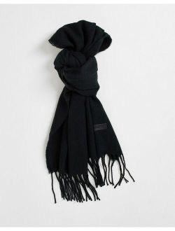 fringed scarf in black