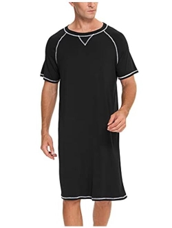 LOLLO VITA Men's Nightgown Comfy Nightshirt Soft Loose Sleepwear