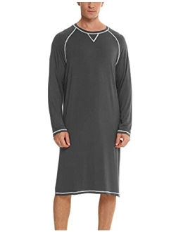 LOLLO VITA Men's Nightgown Comfy Nightshirt Soft Loose Sleepwear