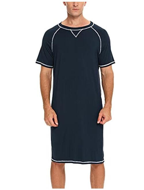 LOLLO VITA Men's Nightgown Comfy Nightshirt Soft Loose Sleepwear