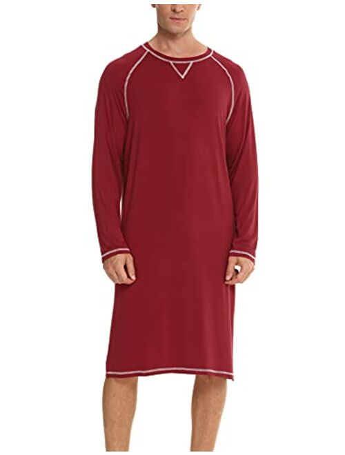 LOLLO VITA Men's Nightgown Comfy Nightshirt Soft Loose Sleepwear