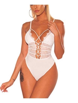 Buitifo Women Sexy Bodysuit One Piece Babydoll Lingerie Lace Teddy Negligee