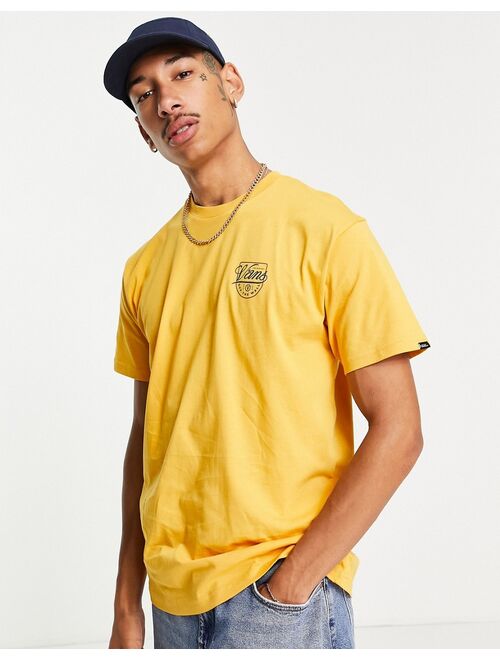 Vans Atrium back print T-shirt in yellow