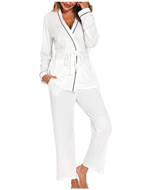 LOLLO VITA Pajama Set for Women Long Sleeve Pajamas Lounge Set with Pockets