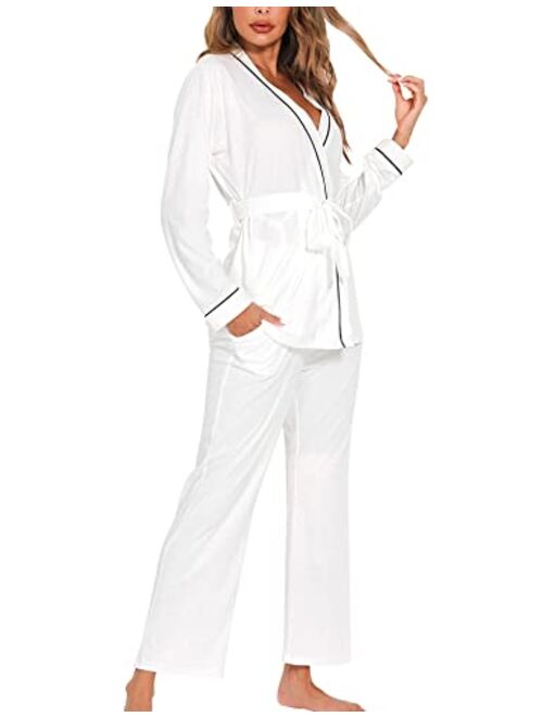 LOLLO VITA Pajama Set for Women Long Sleeve Pajamas Lounge Set with Pockets