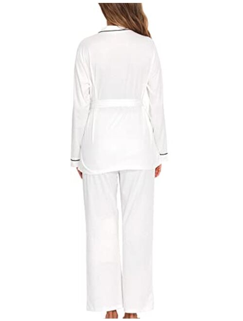 LOLLO VITA Pajama Set for Women Long Sleeve Pajamas Lounge Set with Pockets