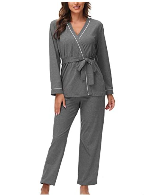 LOLLO VITA Pajama Set for Women Long Sleeve Pajamas Lounge Set with Pockets