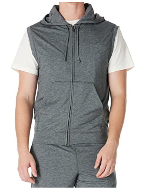 Good Brief Men's Sleeveless Lightweight French Terry Zip-Up Hoodie