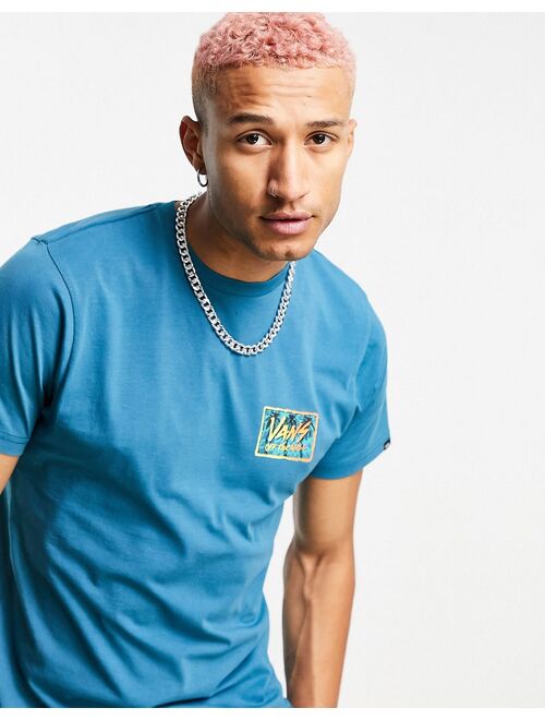 Vans Sketched Palms back print t-shirt in blue