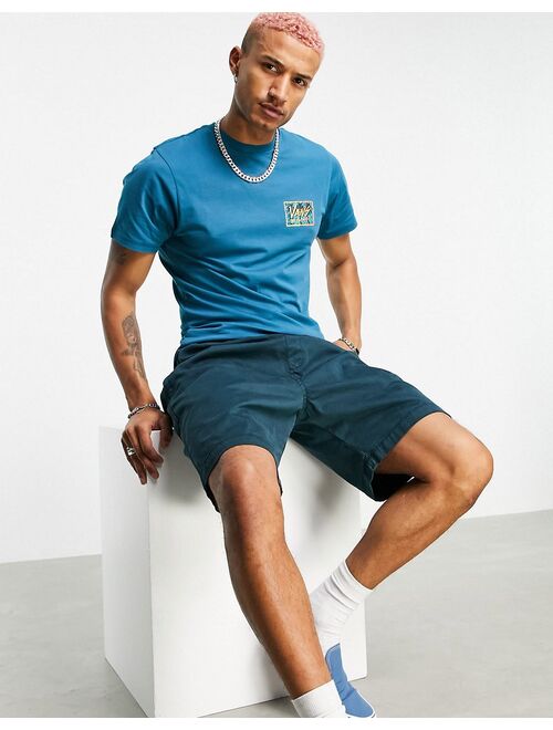 Vans Sketched Palms back print t-shirt in blue