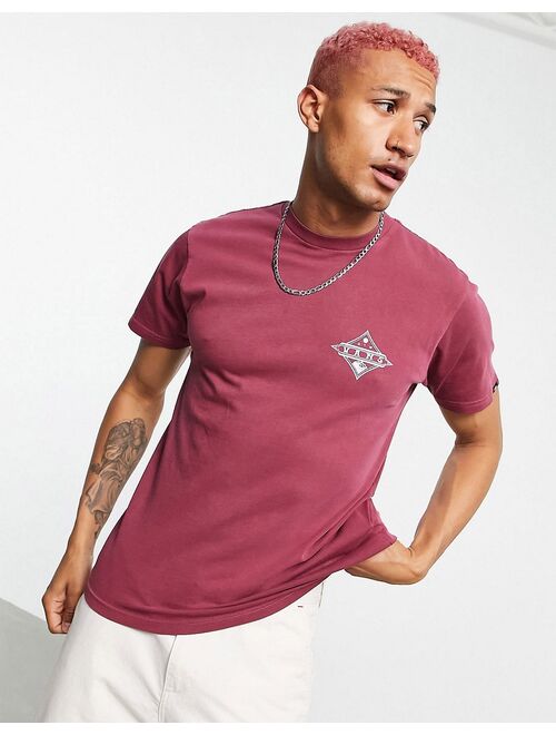 Vans Vintage Pointed Shaper back print t-shirt in burgundy