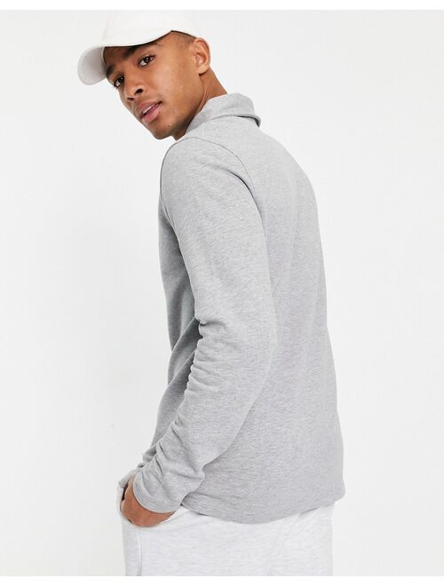 Only & Sons sweat polo 1/4 zip in gray