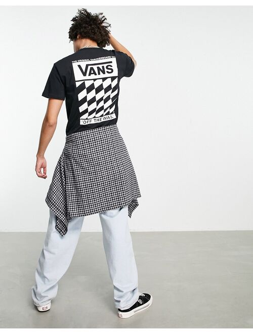 Vans Off The Wall Slanted Checker back print t-shirt in black