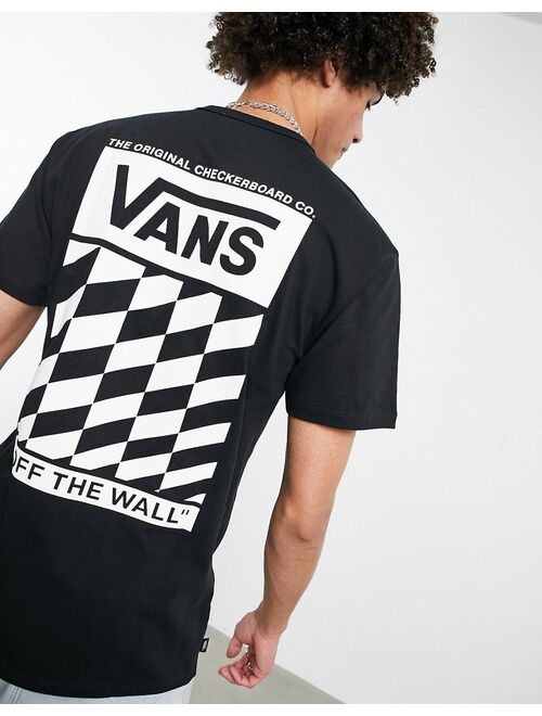 Vans Off The Wall Slanted Checker back print t-shirt in black