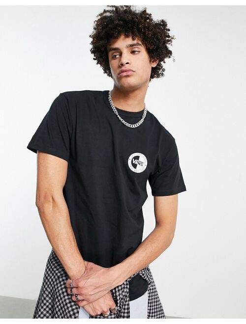 Vans Off The Wall Slanted Checker back print t-shirt in black