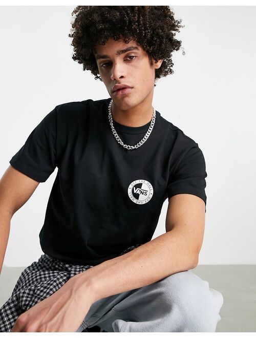 Vans Off The Wall Slanted Checker back print t-shirt in black