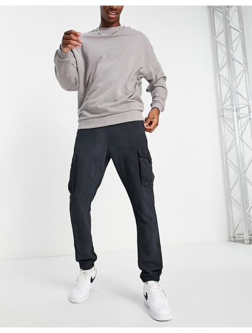 Only & Sons cargo sweatpants in washed black - part of a set