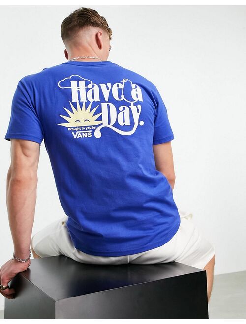 Vans Have a Day back print T-shirt in blue