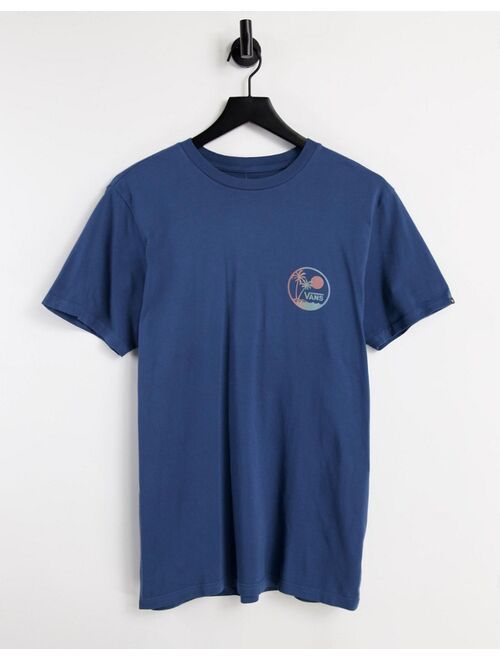 Vans Vintage Boxed Palms back print t-shirt in navy