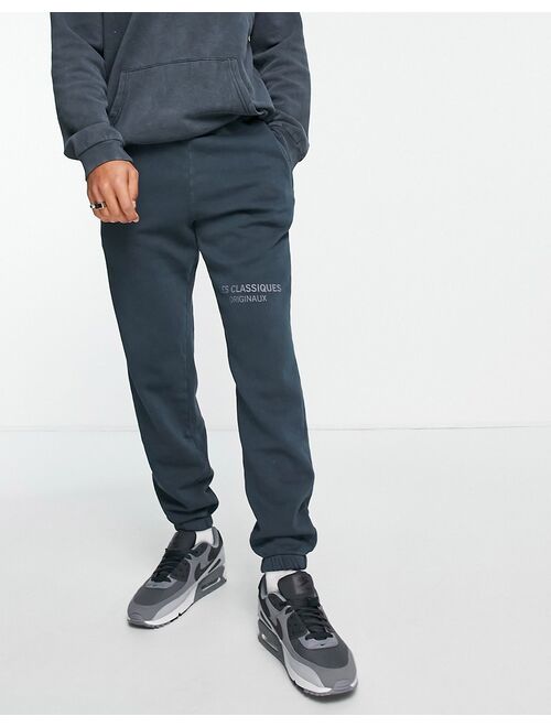 Only & Sons branded logo oversized sweatpants in washed black - part of a set