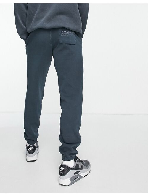 Only & Sons branded logo oversized sweatpants in washed black - part of a set