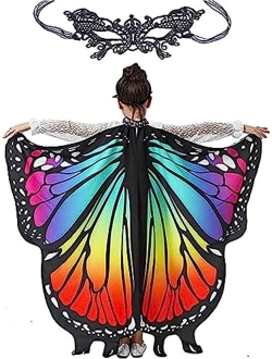 EONGERS Butterfly Wings for Girls Kids Halloween Costume Fairy Shawl Festival Rave Dress