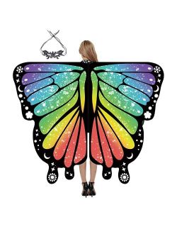 Rhaphony Butterfly Wings for Women, Adult Butterfly Costume Women Halloween Costume Accessories Fairy Wings for Party Masquerades