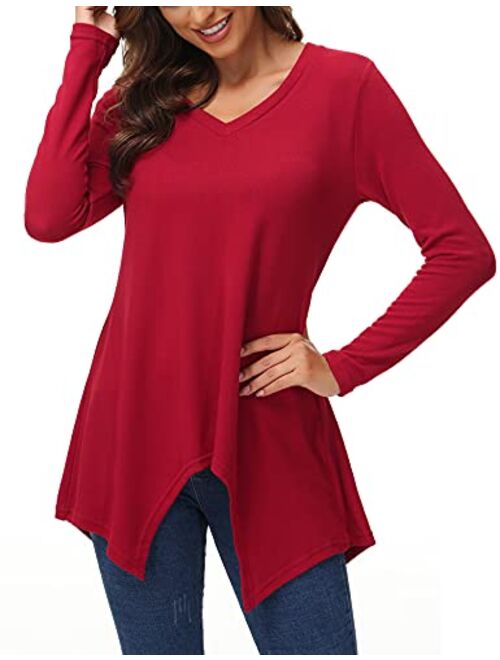 LOLLO VITA Women's Causal Shirts Long Sleeve V Neck Sexy Blouse Slim Fit Tops