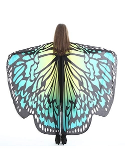 Aunavey Christmas Party Soft Fabric Butterfly Wings Shawl Fairy Ladies Nymph Pixie Costume Accessory