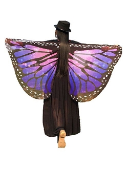 Aunavey Christmas Party Soft Fabric Butterfly Wings Shawl Fairy Ladies Nymph Pixie Costume Accessory