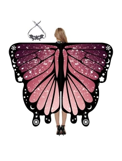 GENIEING Butterfly Costume for Women, Starry Butterfly Wings Women Halloween Costumes for Adult Butterfly Wings Cosplay