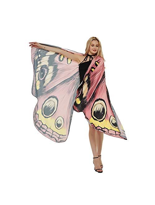 Fangzhuo Butterfly Wings Women Costumes Butterfly Shawl Cape Halloween Party Accessory