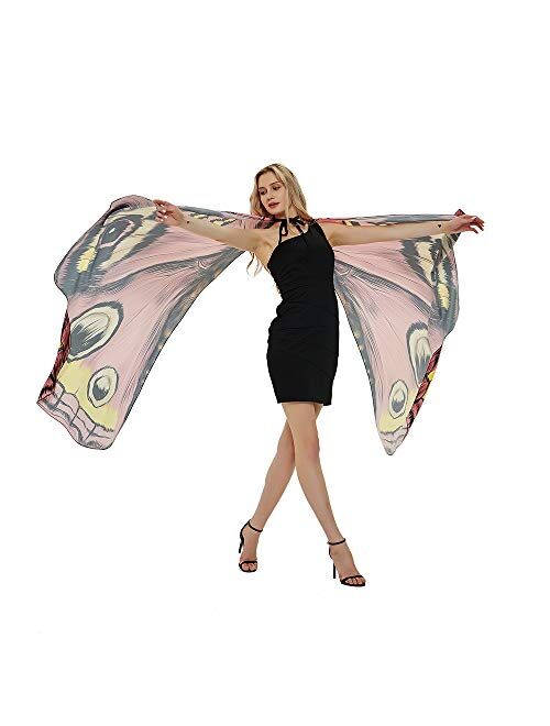 Fangzhuo Butterfly Wings Women Costumes Butterfly Shawl Cape Halloween Party Accessory