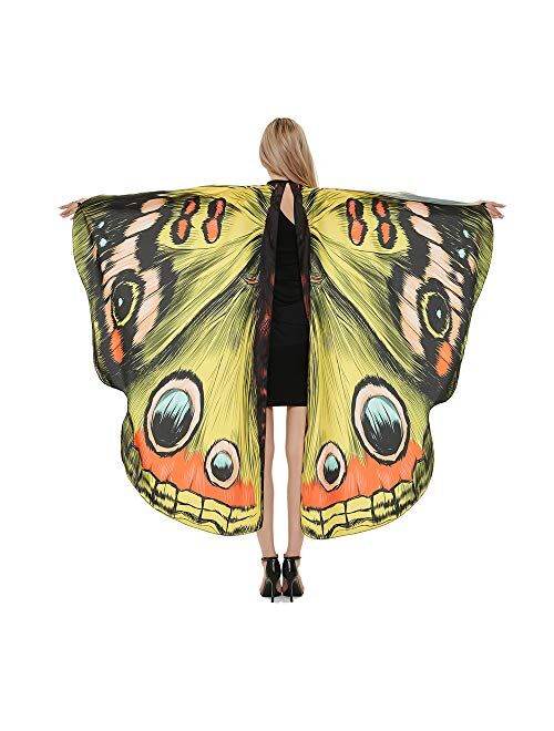 Fangzhuo Butterfly Wings Women Costumes Butterfly Shawl Cape Halloween Party Accessory