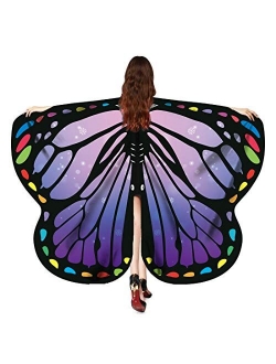 Halloween Soft Butterfly Wings for Adult Butterfly Shawl Fairy Wings Cape Nymph Pixie Chirstmas Halloween Party Costume