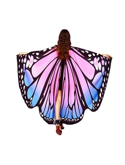 Halloween Soft Butterfly Wings for Adult Butterfly Shawl Fairy Wings Cape Nymph Pixie Chirstmas Halloween Party Costume