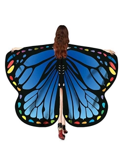 Halloween Soft Butterfly Wings for Adult Butterfly Shawl Fairy Wings Cape Nymph Pixie Chirstmas Halloween Party Costume