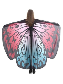 FEOYA Halloween Butterfly Wings Shawl Fairy Pixie Colorful Cape Dance Party Costume