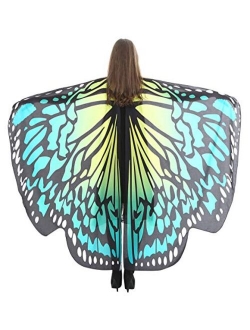 FEOYA Halloween Butterfly Wings Shawl Fairy Pixie Colorful Cape Dance Party Costume