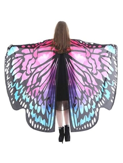 FEOYA Halloween Butterfly Wings Shawl Fairy Pixie Colorful Cape Dance Party Costume