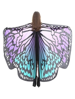 FEOYA Halloween Butterfly Wings Shawl Fairy Pixie Colorful Cape Dance Party Costume