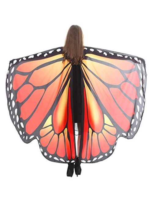 FEOYA Halloween Butterfly Wings Shawl Fairy Pixie Colorful Cape Dance Party Costume